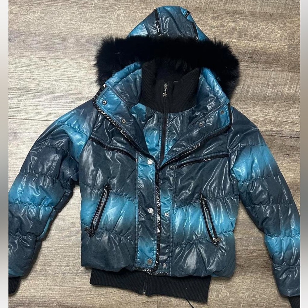Playboy Golf Puffer Coat/Jacket with removable Faux Fur Hood
